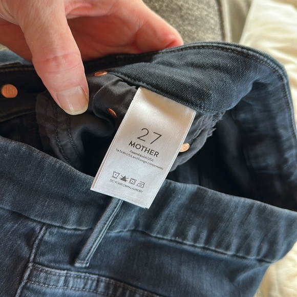 MOTHER The High Waisted Looker Embroidered‎ Washed Black Blackbird Jeans 27 - Picture 10 of 10
